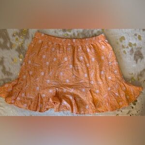 LOFT Orange Floral Skirt
